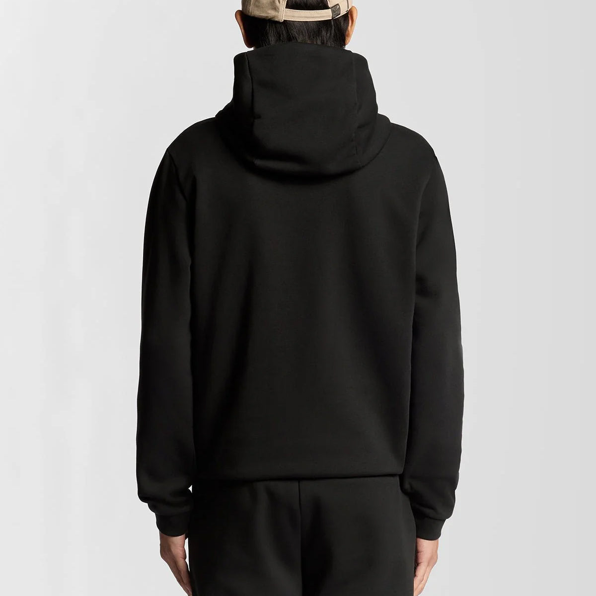 LYLE & SCOTT LOGO BRUSHBACK PULLOVER BLACK HOODIE ML2394V