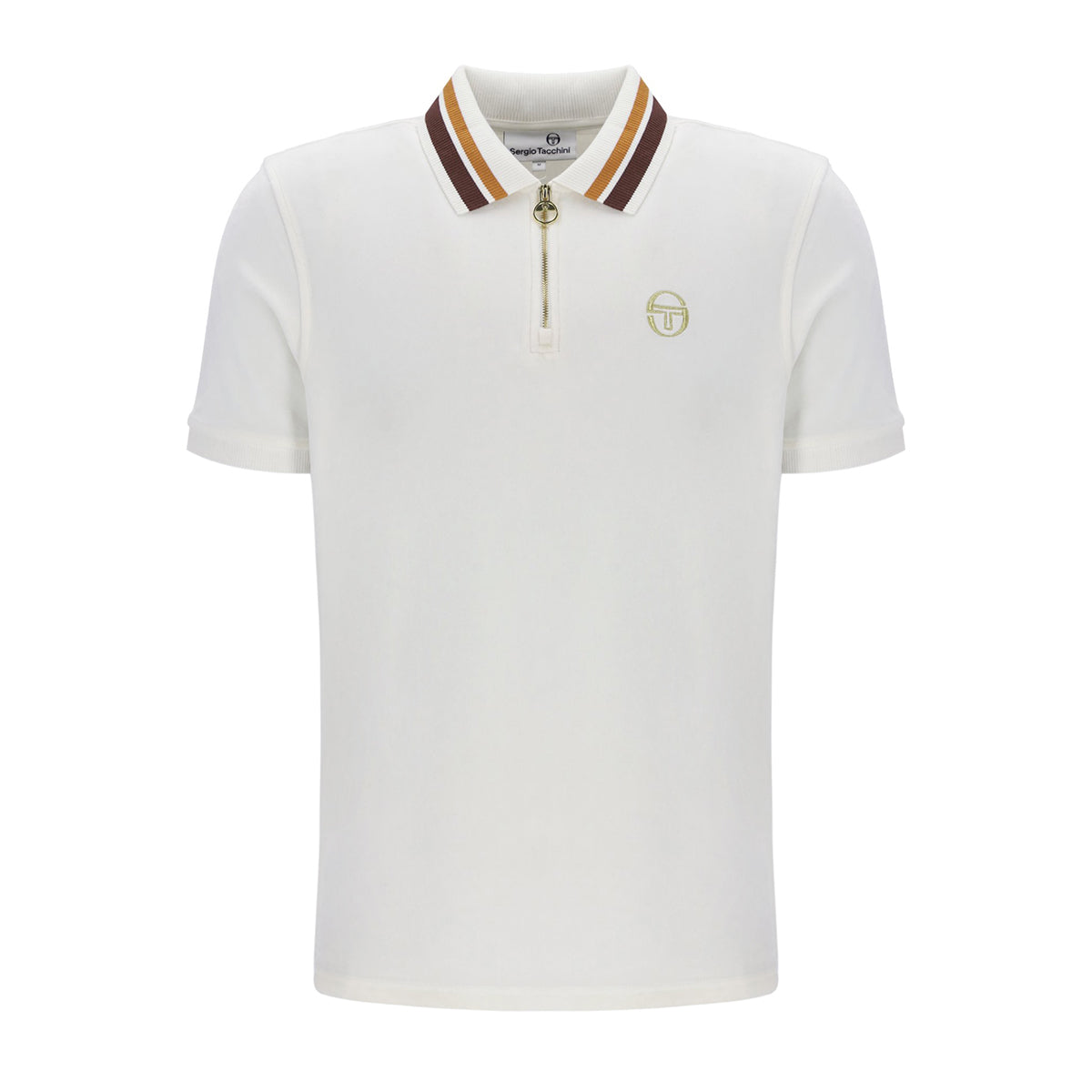 SERGIO TACCHINI MAHONY VELOUR ZIP POLO GARDENIA CREAM/GOLD