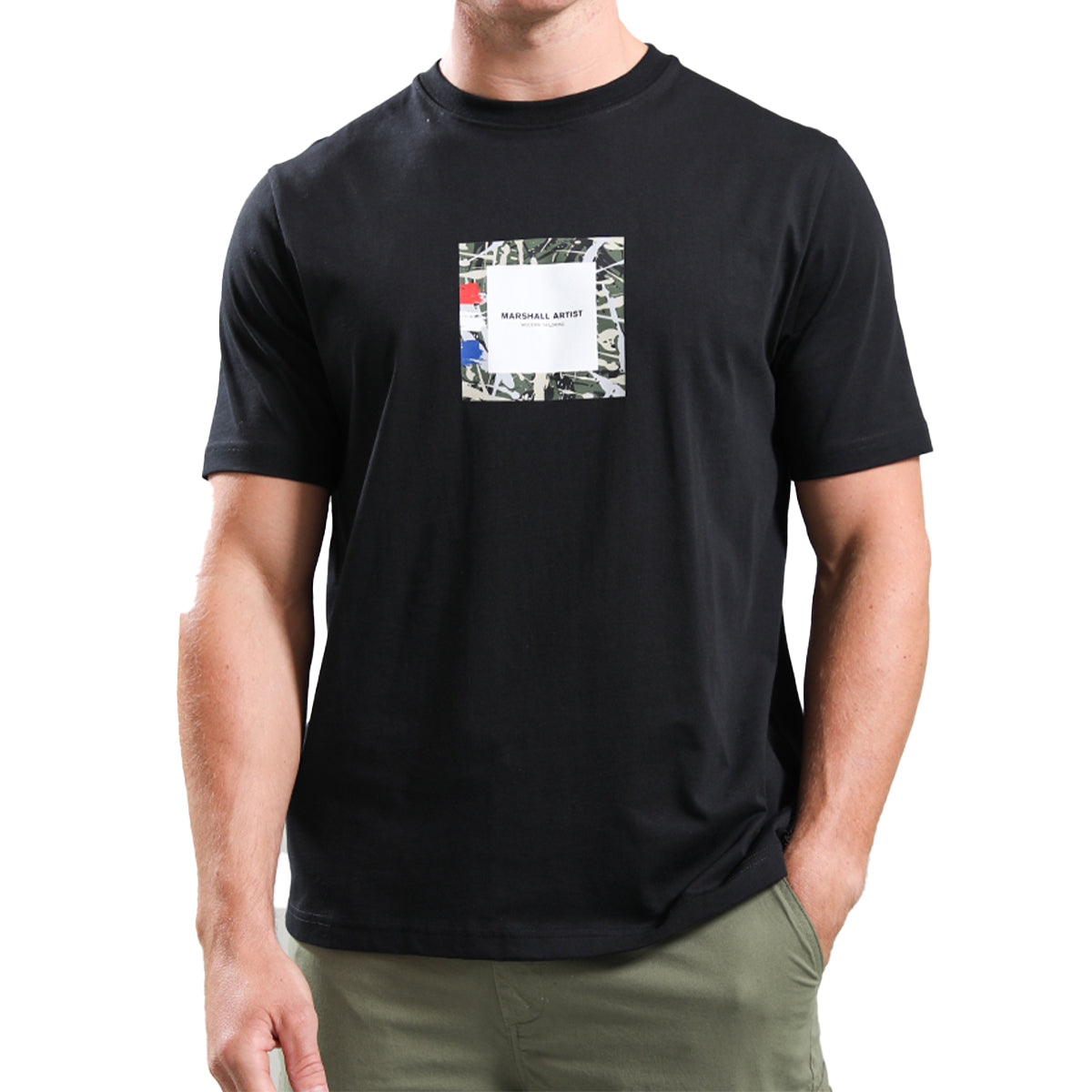 MARSHALL ARTIST ADORED BOX LOGO BLACK T-SHIRT
