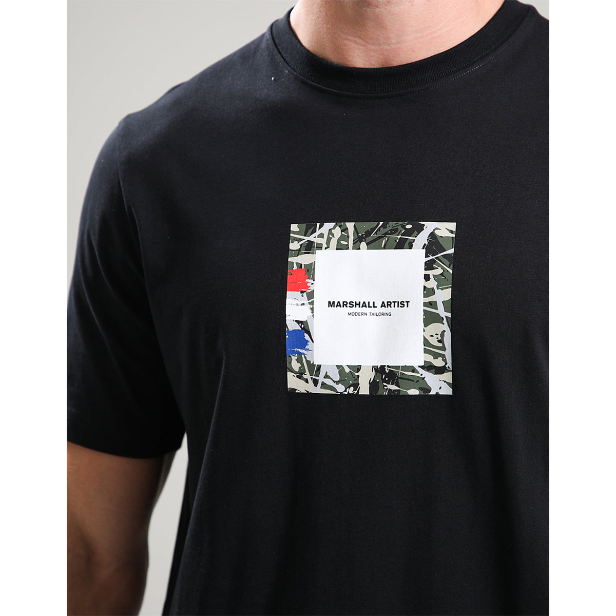 MARSHALL ARTIST ADORED BOX LOGO BLACK T-SHIRT