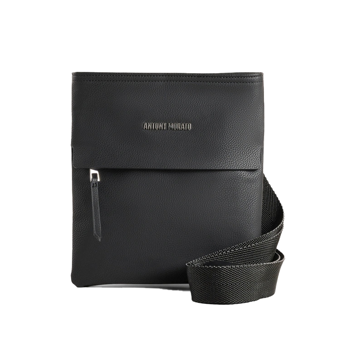 ANTONY MORATO MESSENGER SIDE BAG BLACK FUX LEATHER MMAB00456