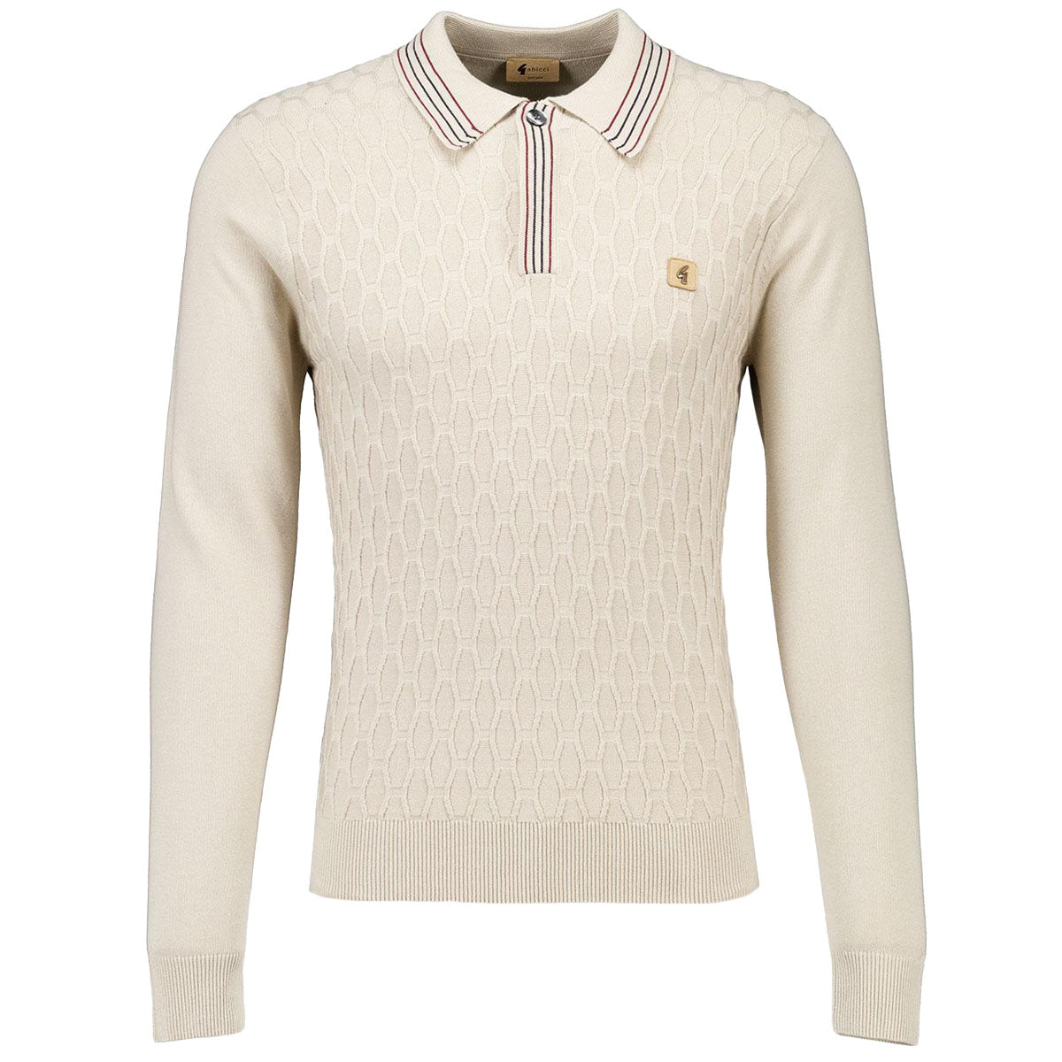 GABICCI	MILTON LINEN BEIGE COLLAR TEXTURED KNIT JUMPER
