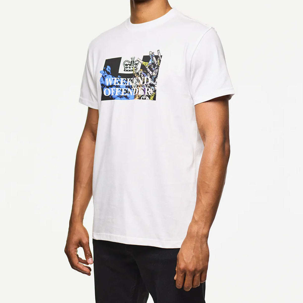 WEEKEND OFFENDER	MOLAZZA WHITE GRAPHIC T-SHIRT