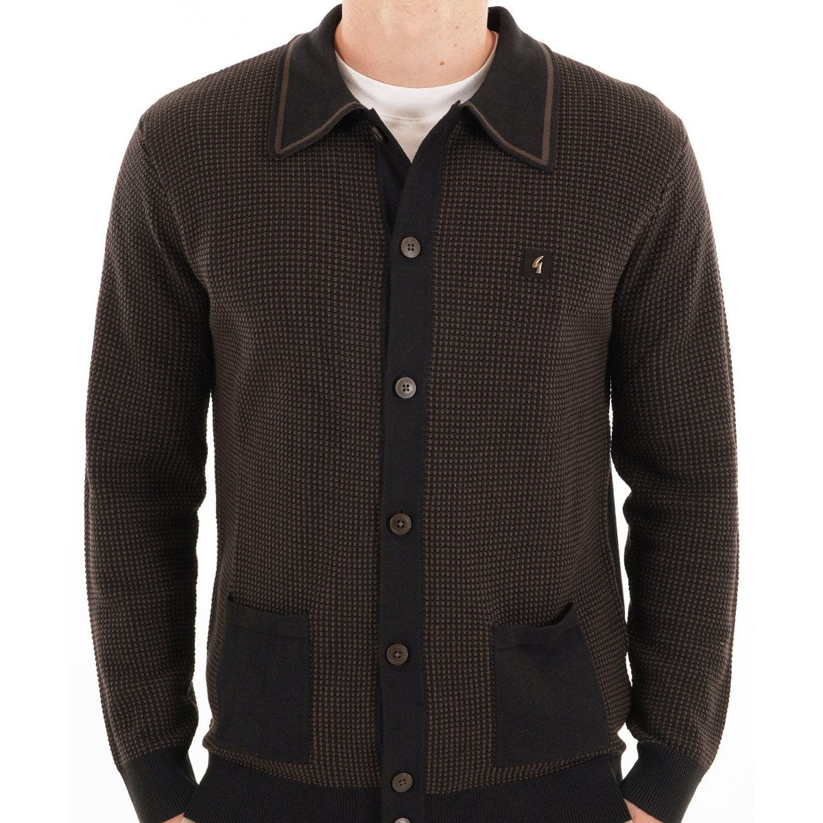 GABICCI	NOEL BLACK BUTTON UP COLLAR KNIT JUMPER