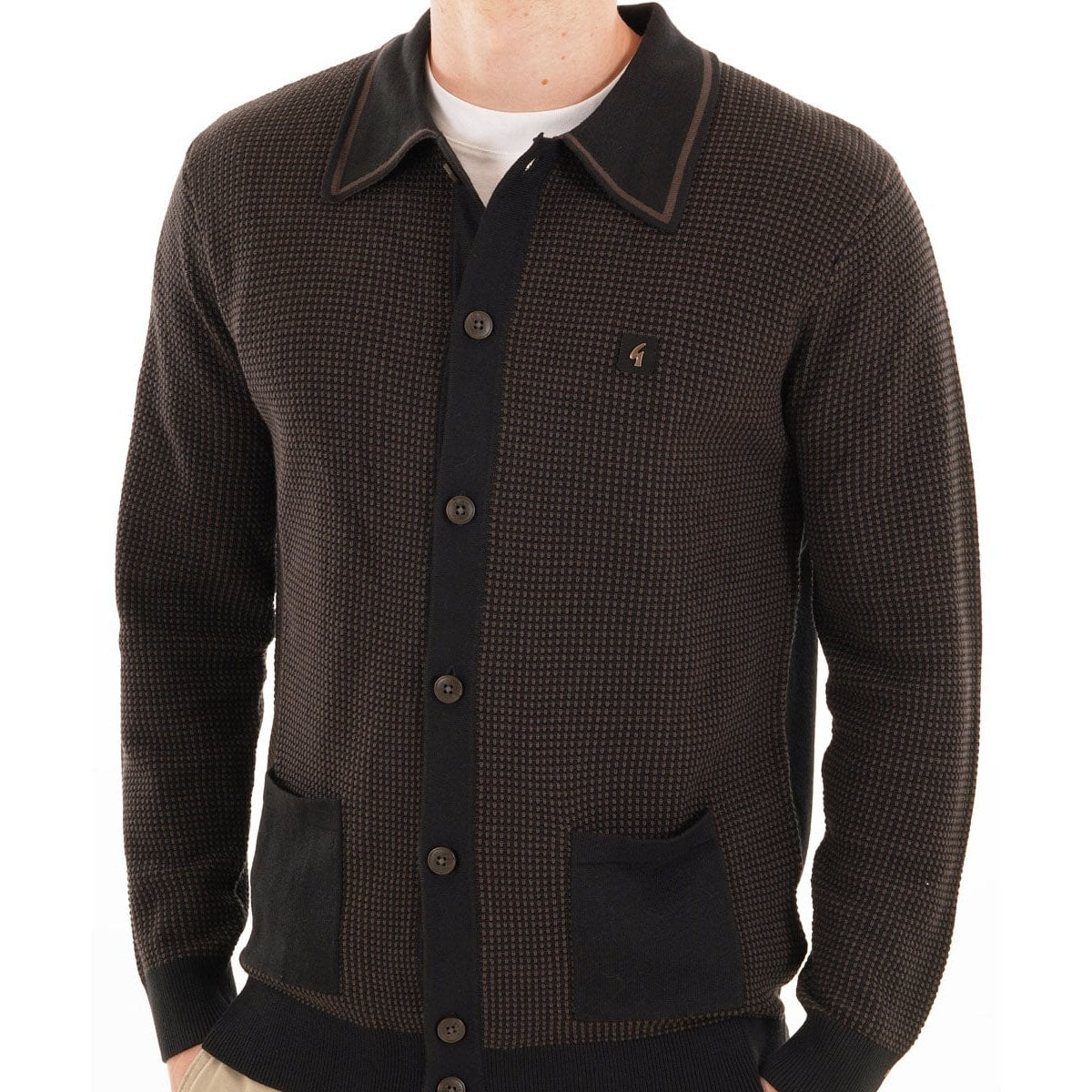 GABICCI	NOEL BLACK BUTTON UP COLLAR KNIT JUMPER