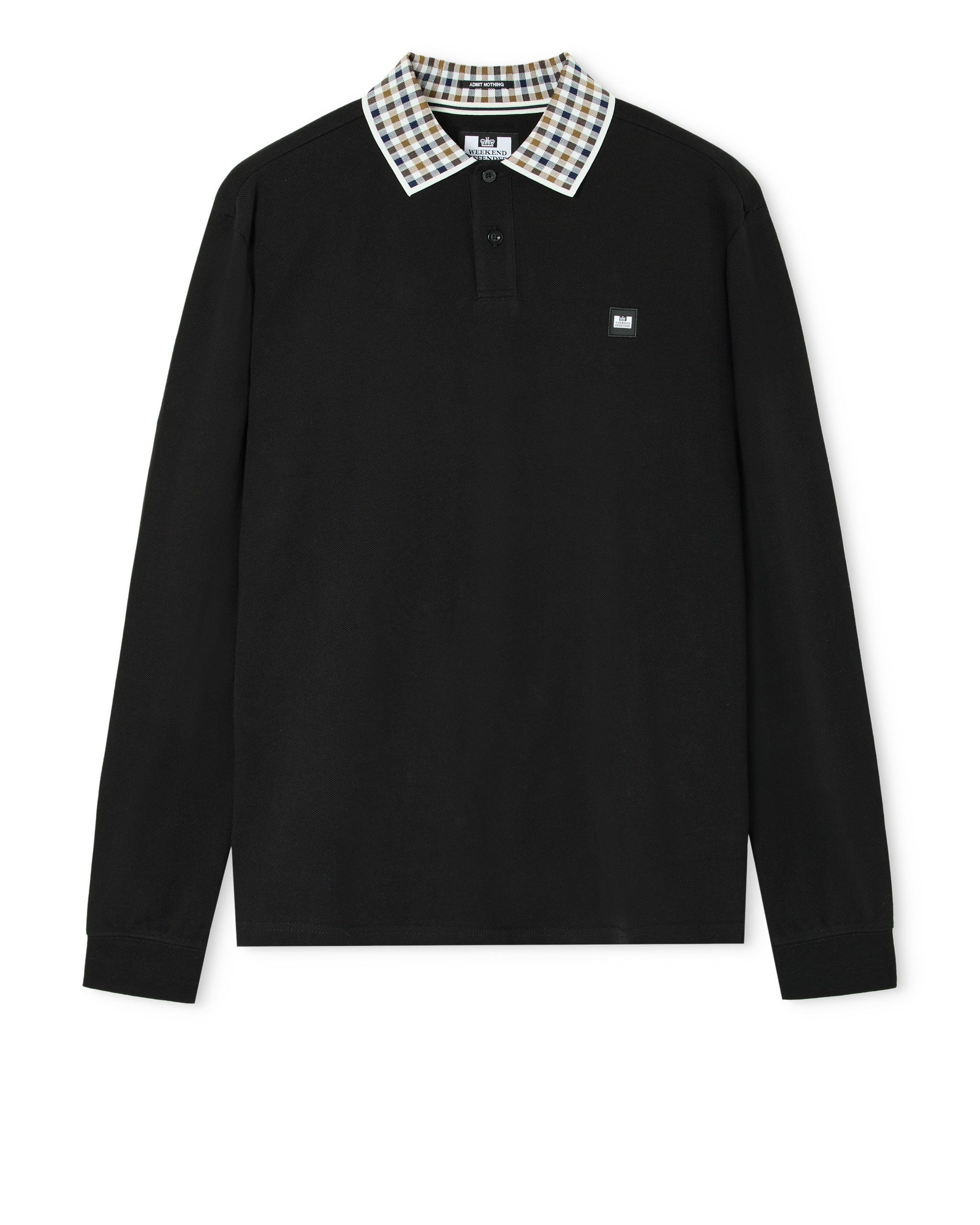 WEEKEND OFFENDER LINDLEY LONG SLEEVE POLO BLACK