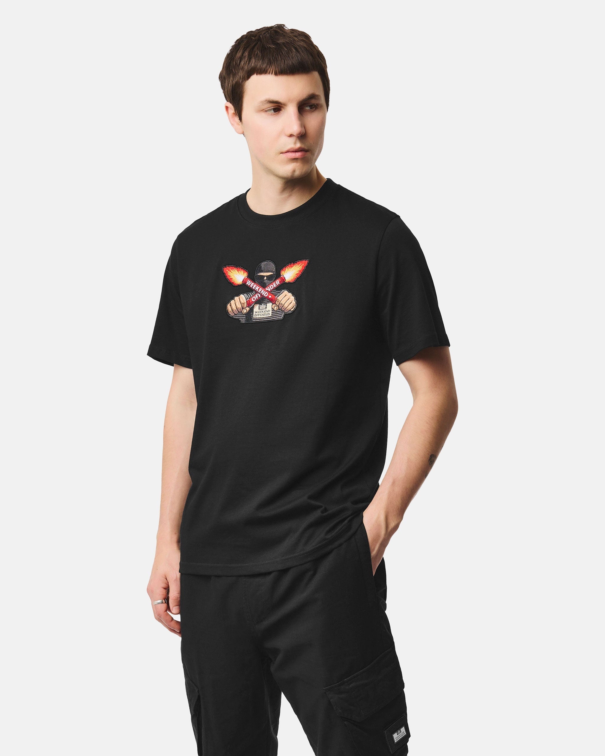 WEEKEND OFFENDER FULGAR GRAPHIC T-SHIRT BLACK