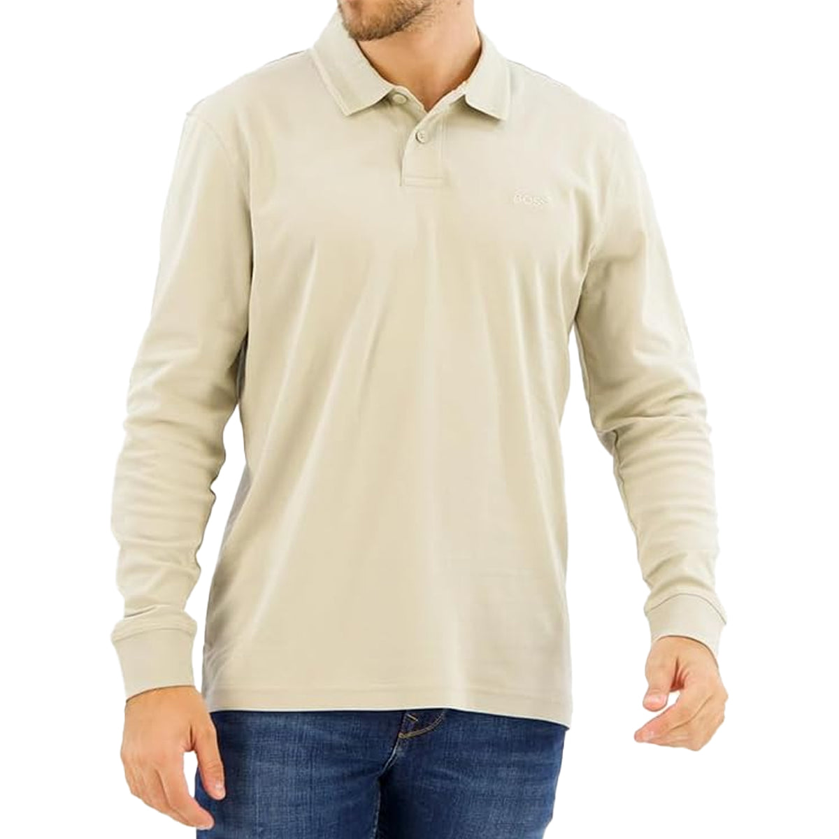 HUGO BOSS PE_INTERLOCK LONG SLEEVE JERSEY POLO STONE 271 50527525