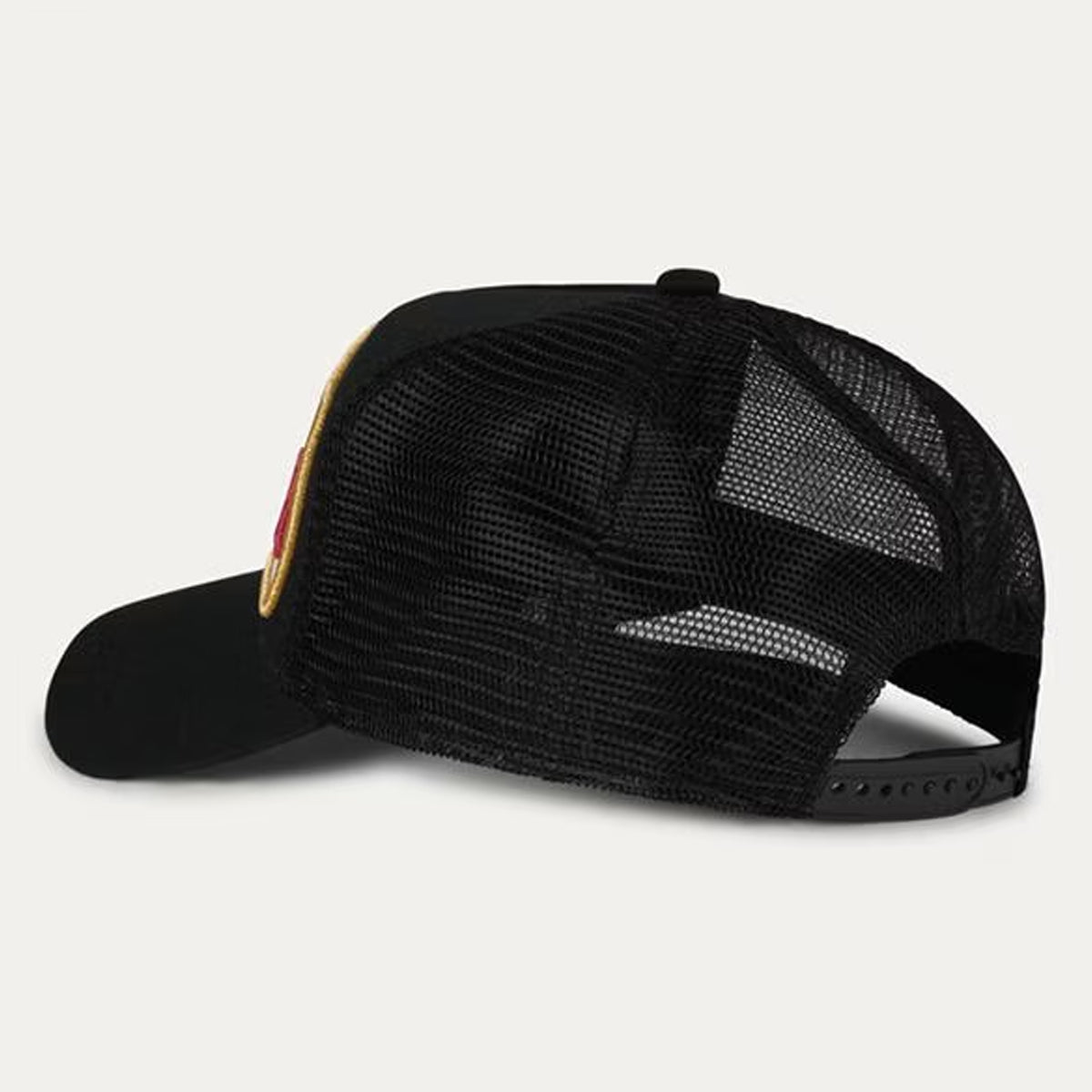 CHRISTIAN ROSE PRIVATE PLATE TRUCKER CAP BLACK/GOLD