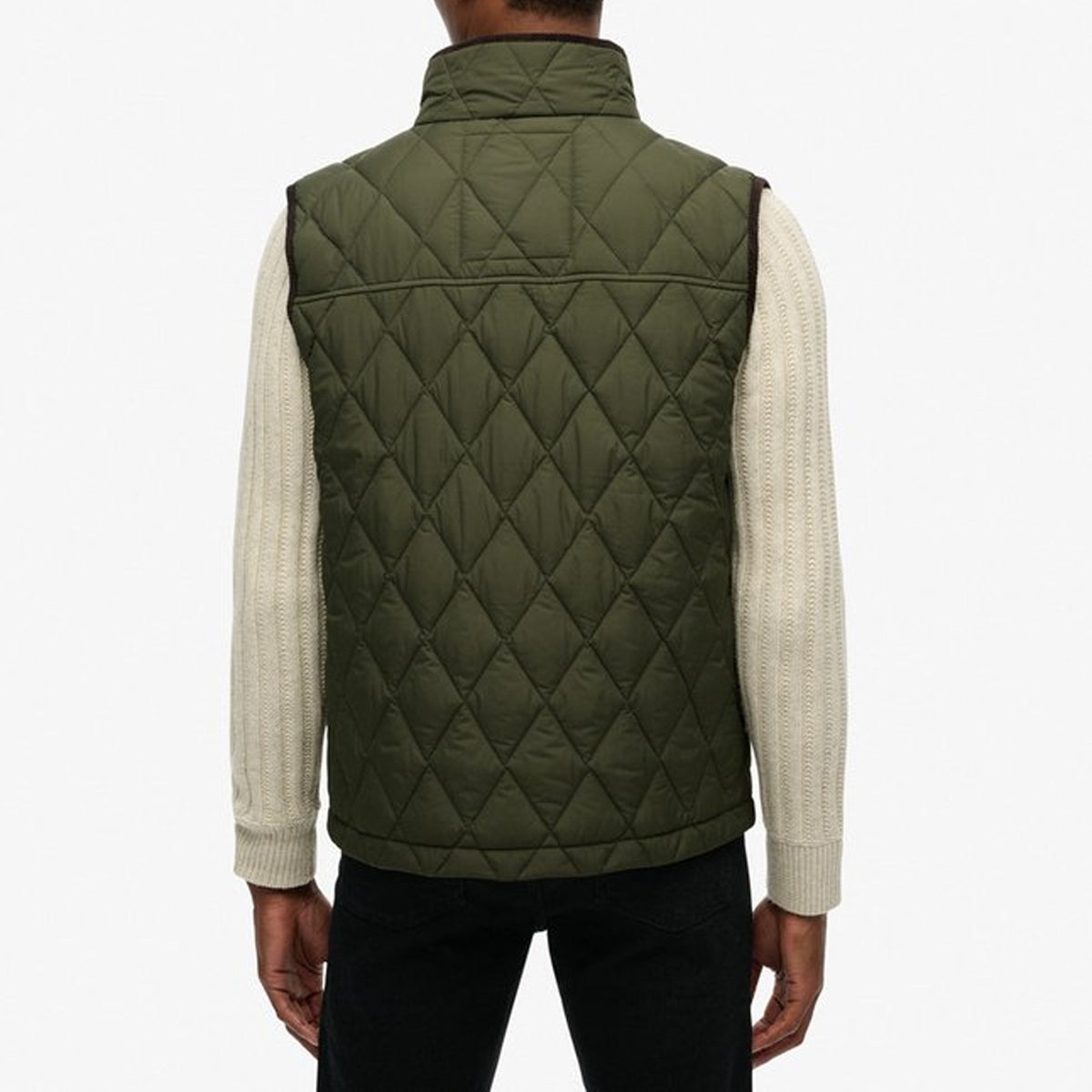 SUPERDRY QUILTED ESTATE OLIVE GREEN GILET