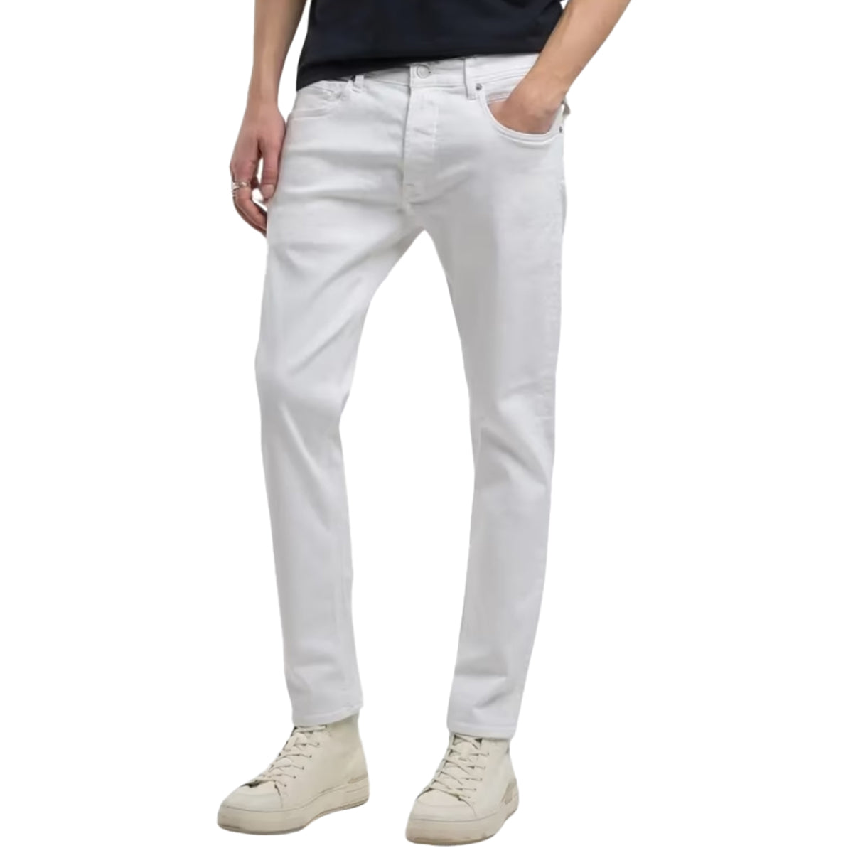Replay Anbass Power Stretch White Slim Denim Jeans M914 80693C2 001