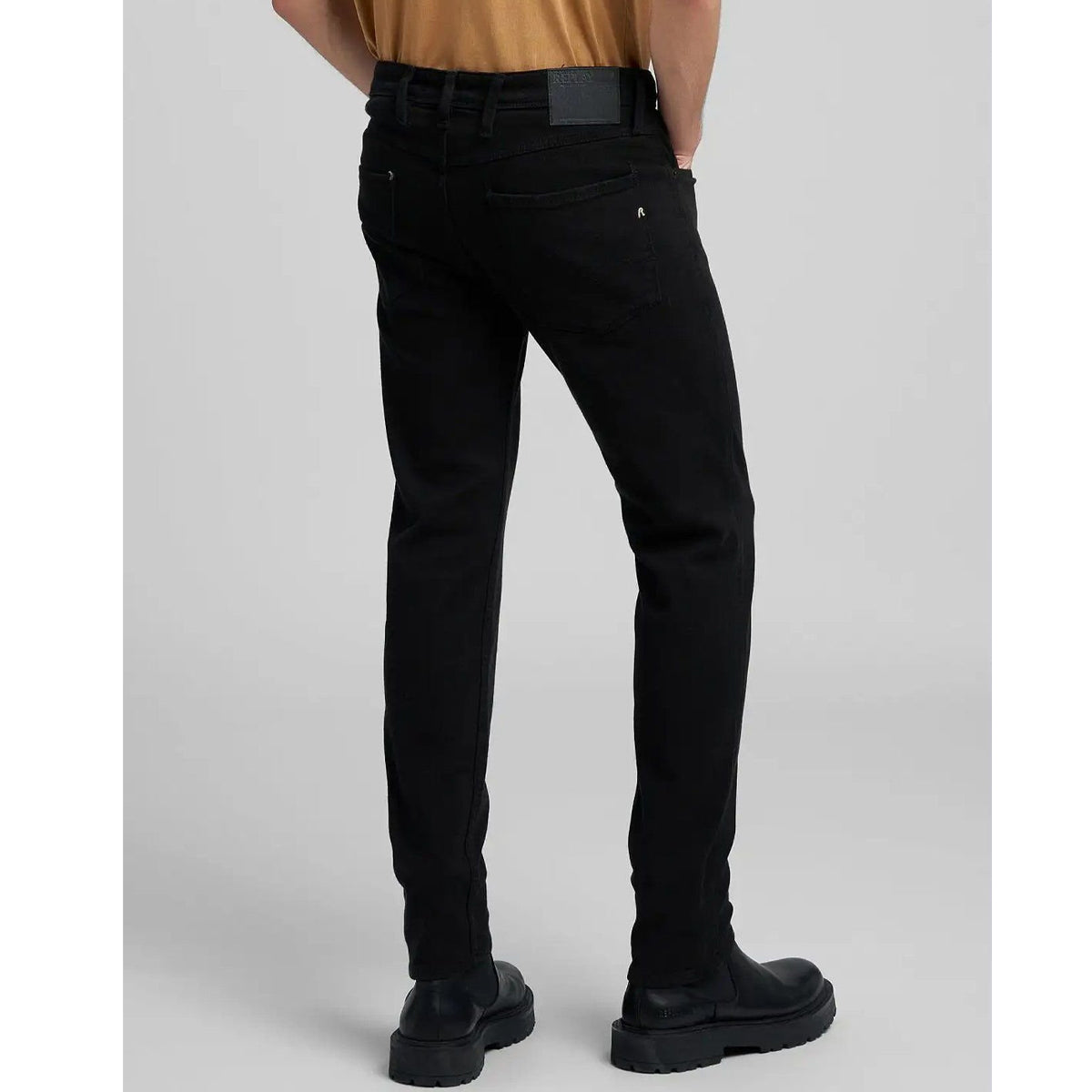 Replay Anbass Power Stretch Black Slim Denim Jeans M914 80693C1 098