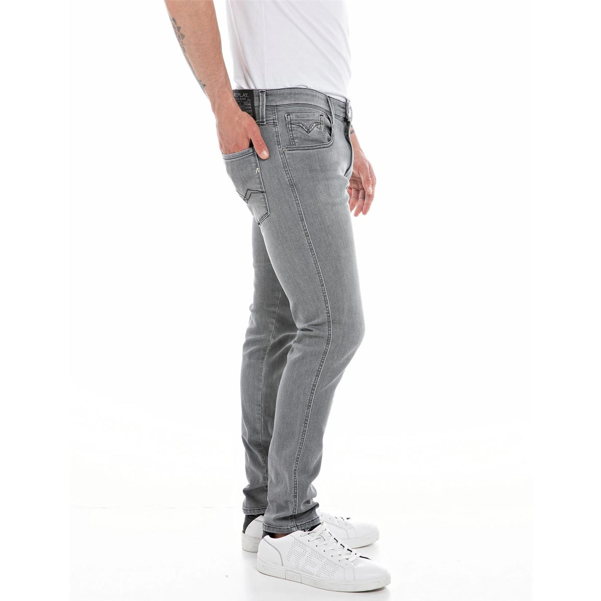 Replay Anbass Power Stretch Grey Denim Jeans M914 103 C35 096