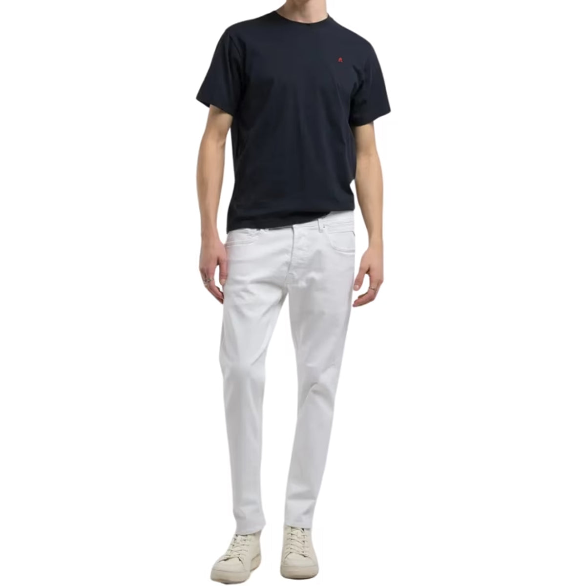 Replay Anbass Power Stretch White Slim Denim Jeans M914 80693C2 001