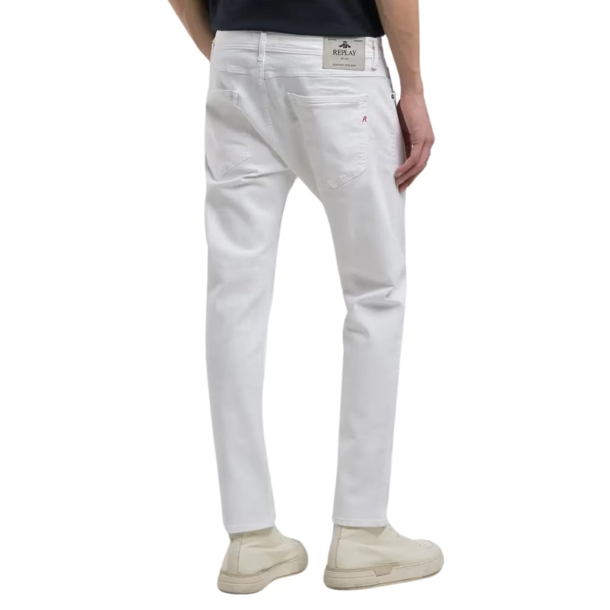 Replay Anbass Power Stretch White Slim Denim Jeans M914 80693C2 001