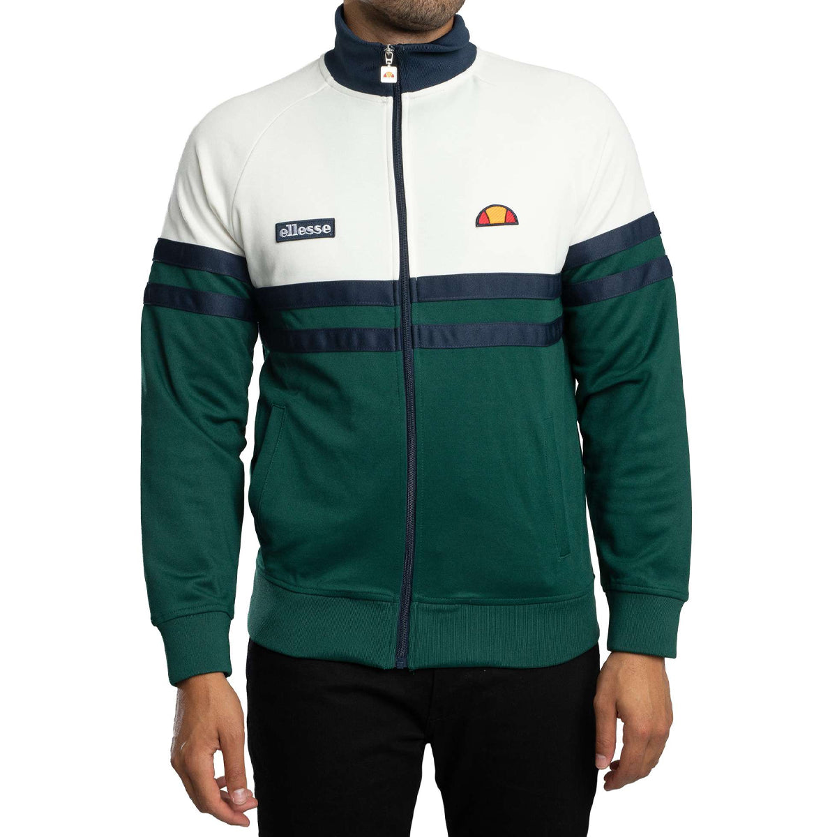 ELLESSE RIMINI TRACK JACKET OFF WHITE/DARK GREEN