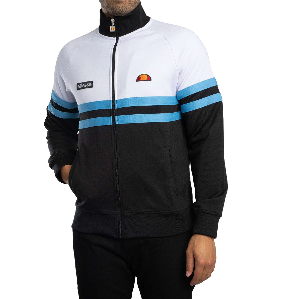 ELLESSE RIMINI TRACK JACKET WHITE/BLUE/BLACK