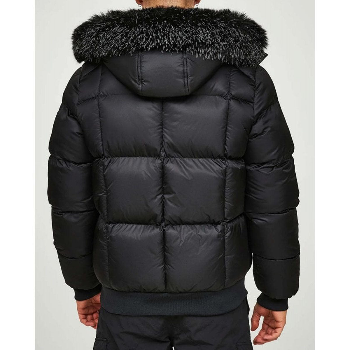 ALESSANDRO ZAVETTI SAVINIO BLACK PUFFER BOMBER JACKET