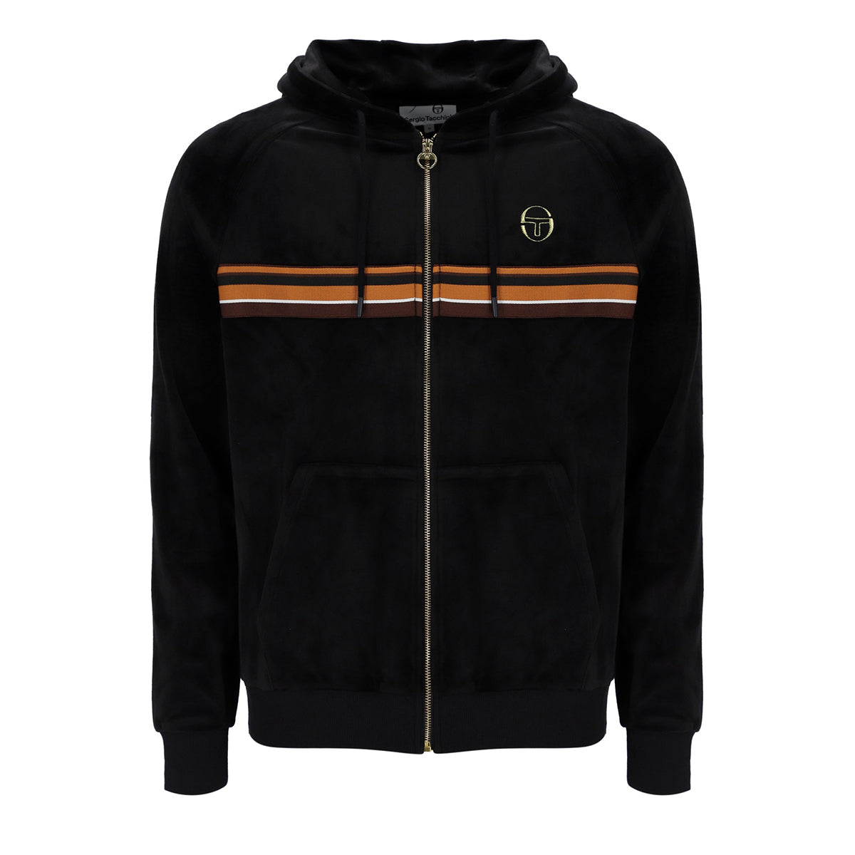 SERGIO TACCHINI ALBI VELOUR HOODY BLACK/GOLD