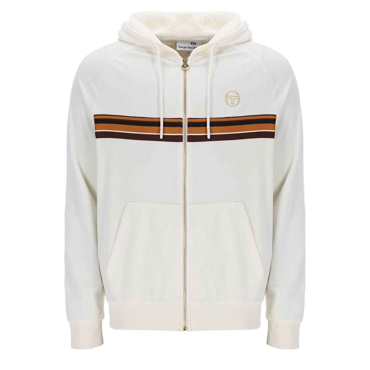 SERGIO TACCHINI ALBI VELOUR HOODY GARDENIA CREAM/GOLD