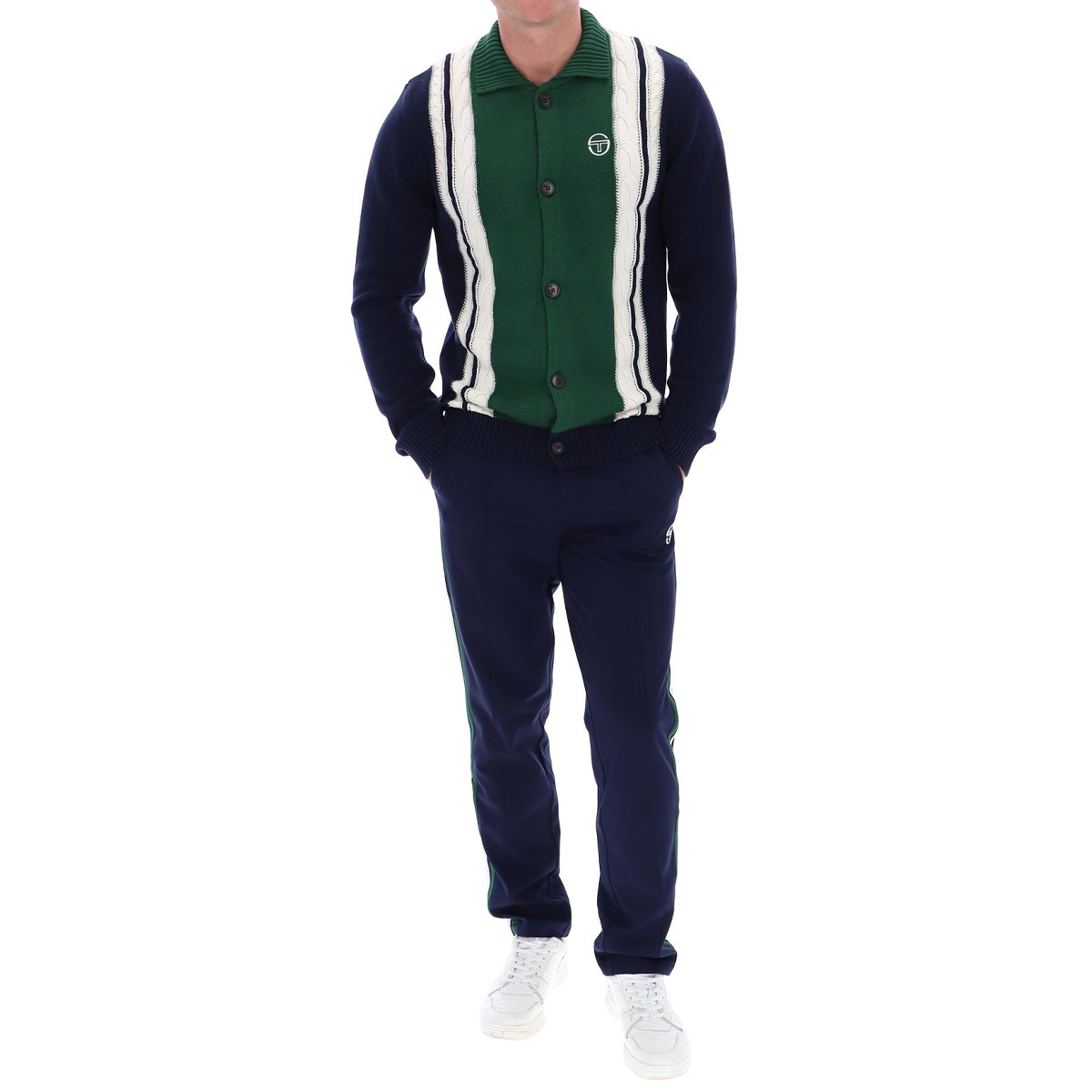 SERGIO TACCHINI BRUNI KNIT CARDIGAN NAVY/GREEN