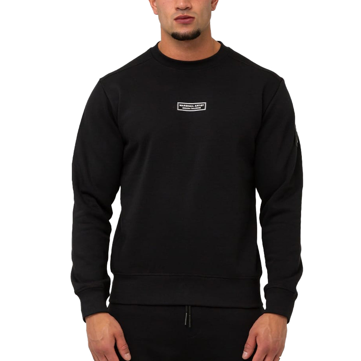 MARSHALL ARTIST Siren Loopback Black Crew Sweatshirt - Black