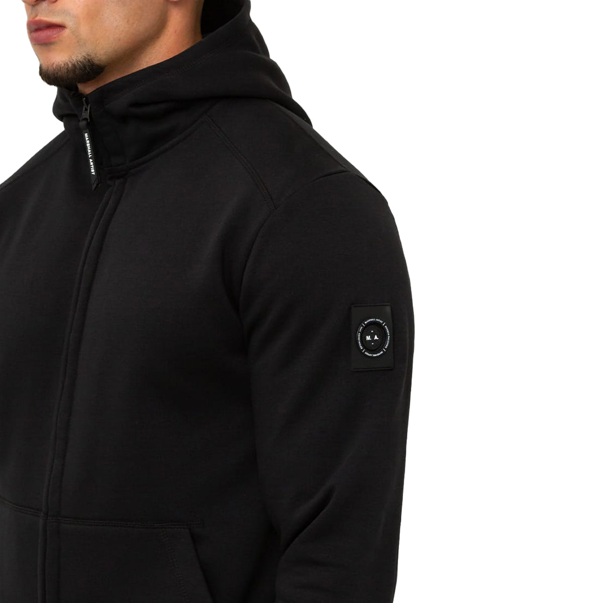 MARSHALL ARTIST Siren Loopback Black Full Zip Hoody - Black