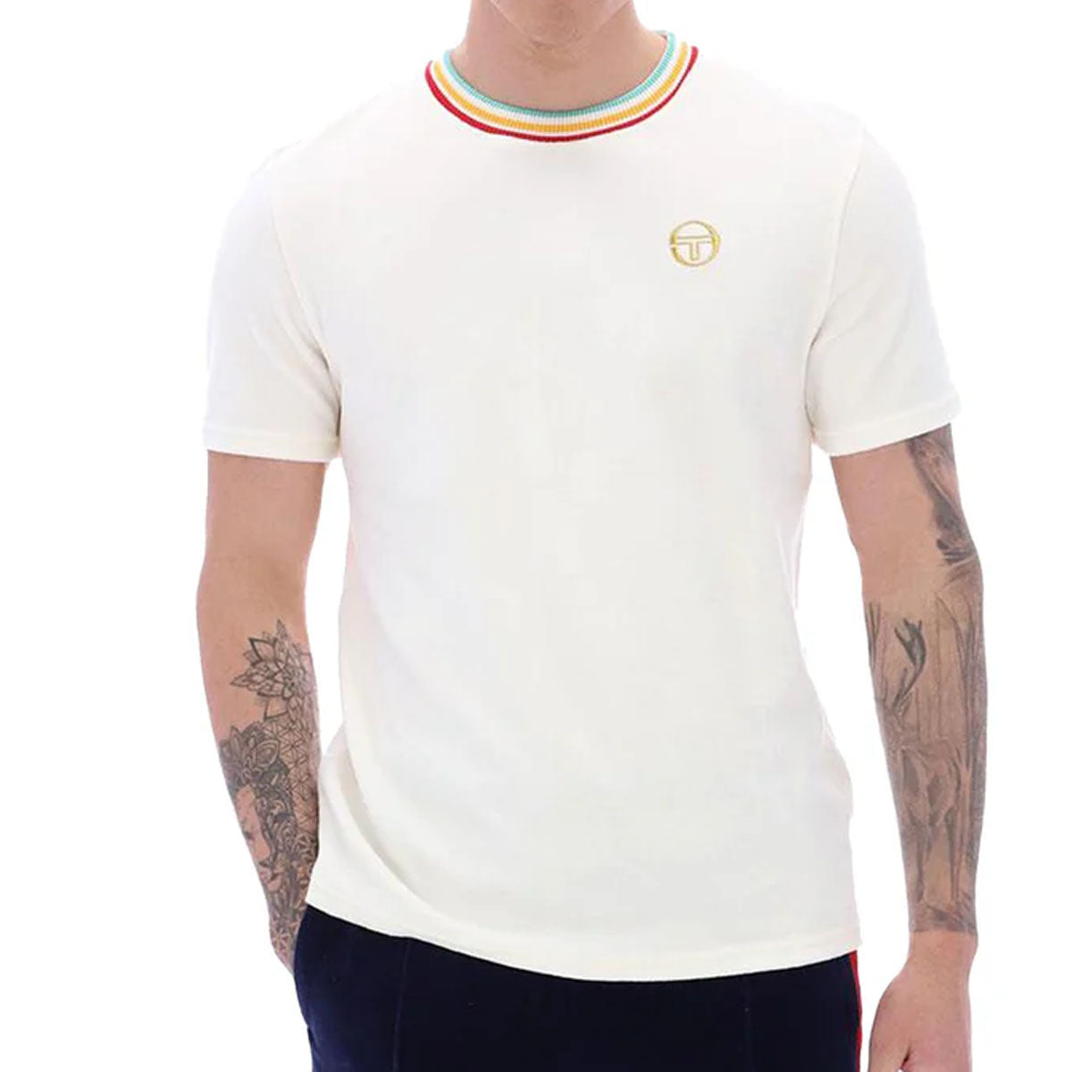 Sergio Tacchini Slice Velour T-Shirt Gardenia/Gold