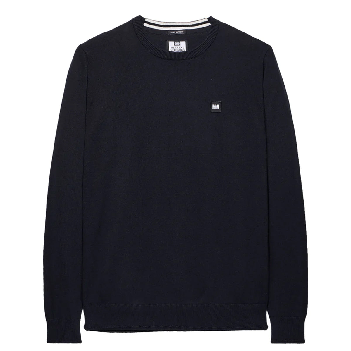 WEEKEND OFFENDER	SOLACE FINE GAUGE CREW NECK NAVY SWEATER