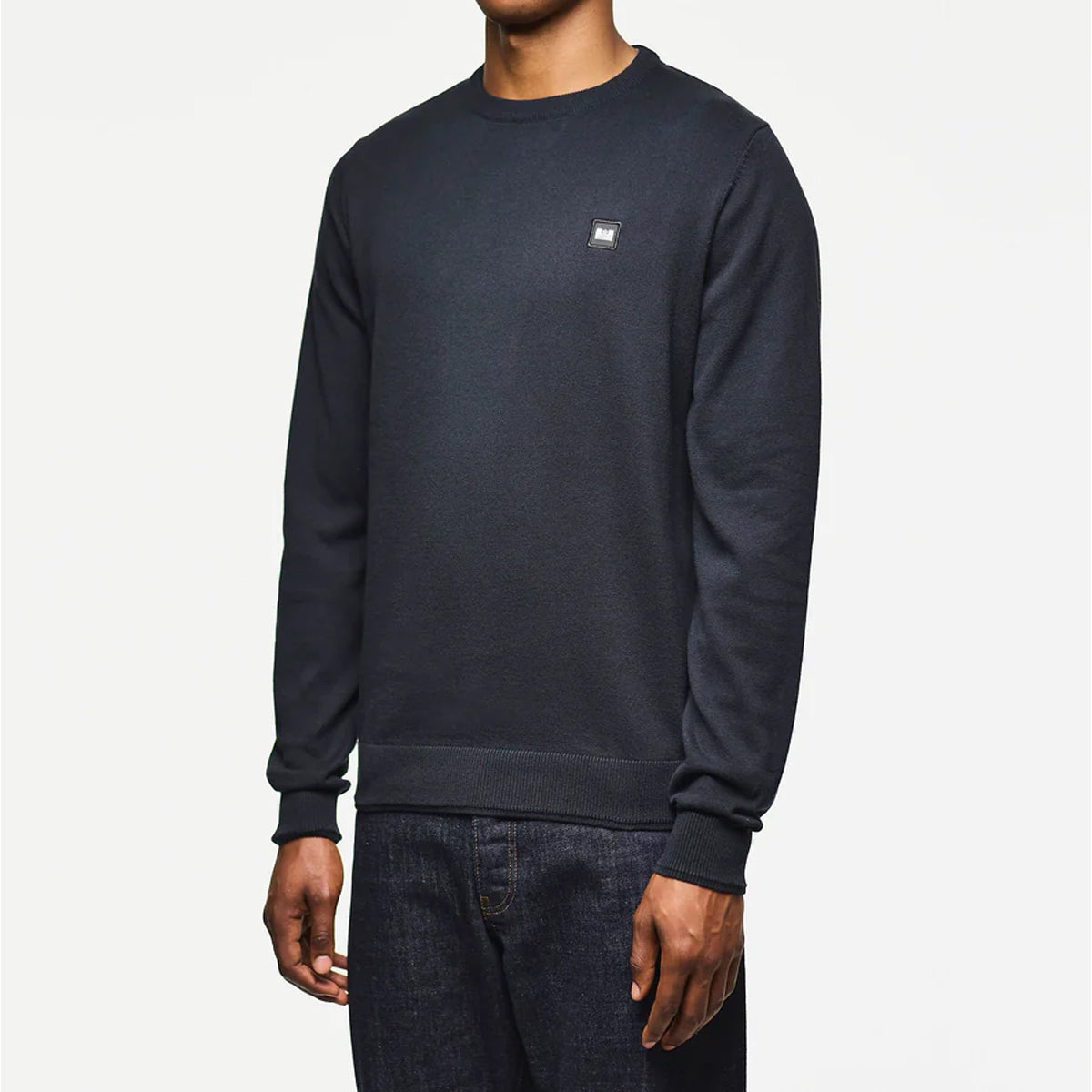 WEEKEND OFFENDER	SOLACE FINE GAUGE CREW NECK NAVY SWEATER