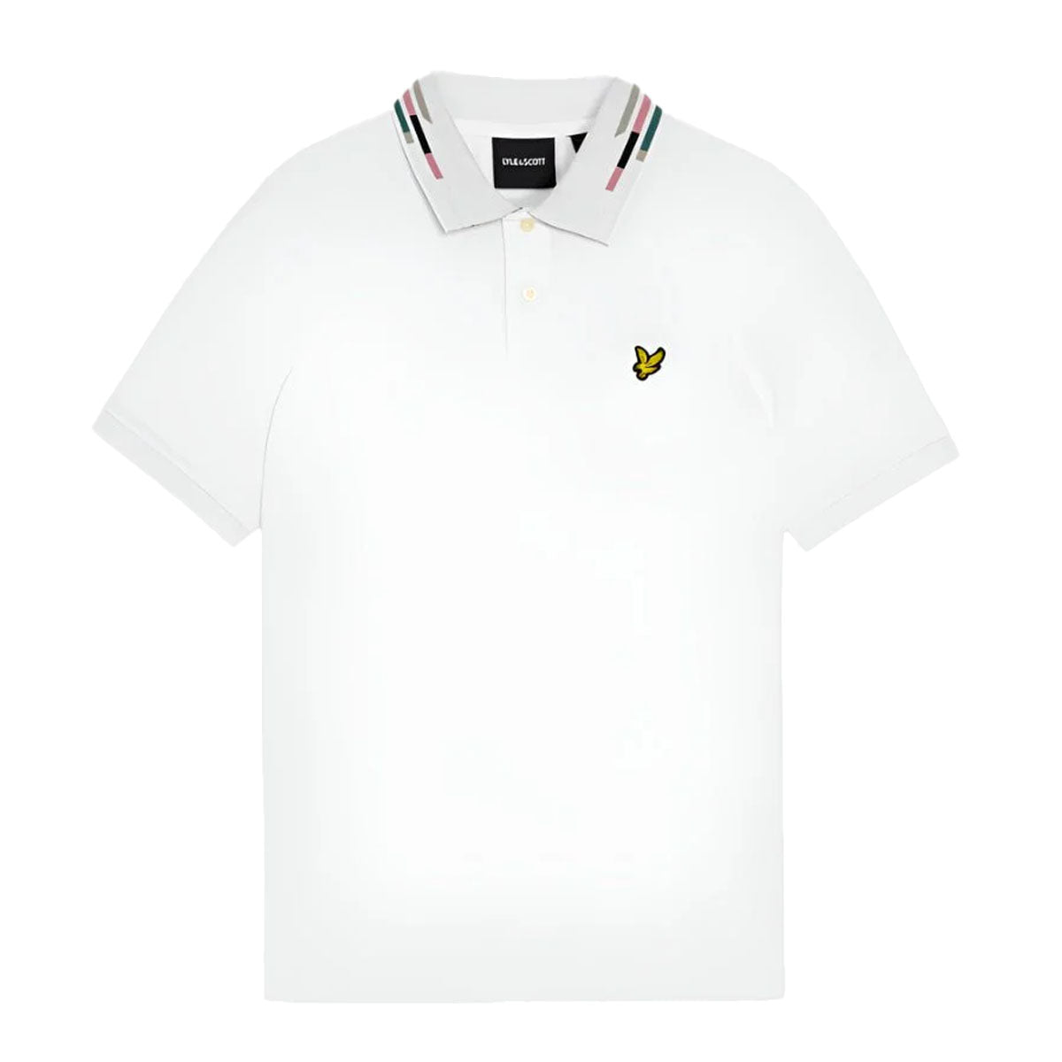LYLE & SCOTT STRIPED TIPPED WHITE/NAVY POLO T-SHIRT SP2301V