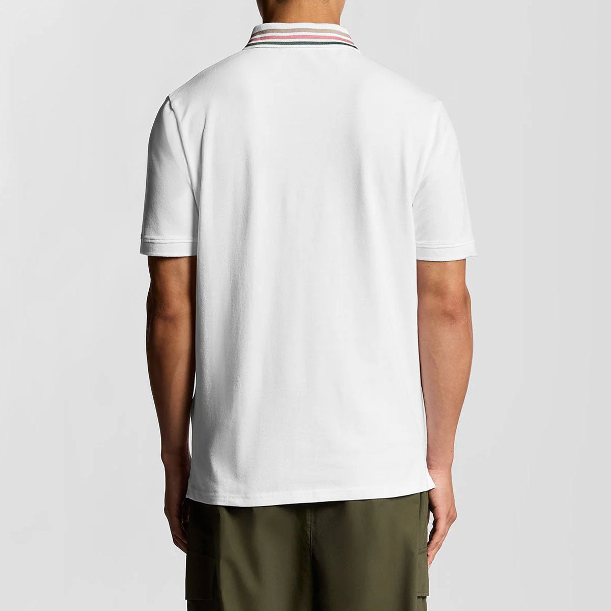 LYLE & SCOTT STRIPED TIPPED WHITE/NAVY POLO T-SHIRT SP2301V