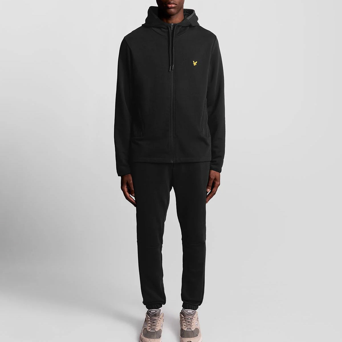 LYLE & SCOTT TAPE BLACK ZIP UP TRACK TOP HOODY ML2389SP
