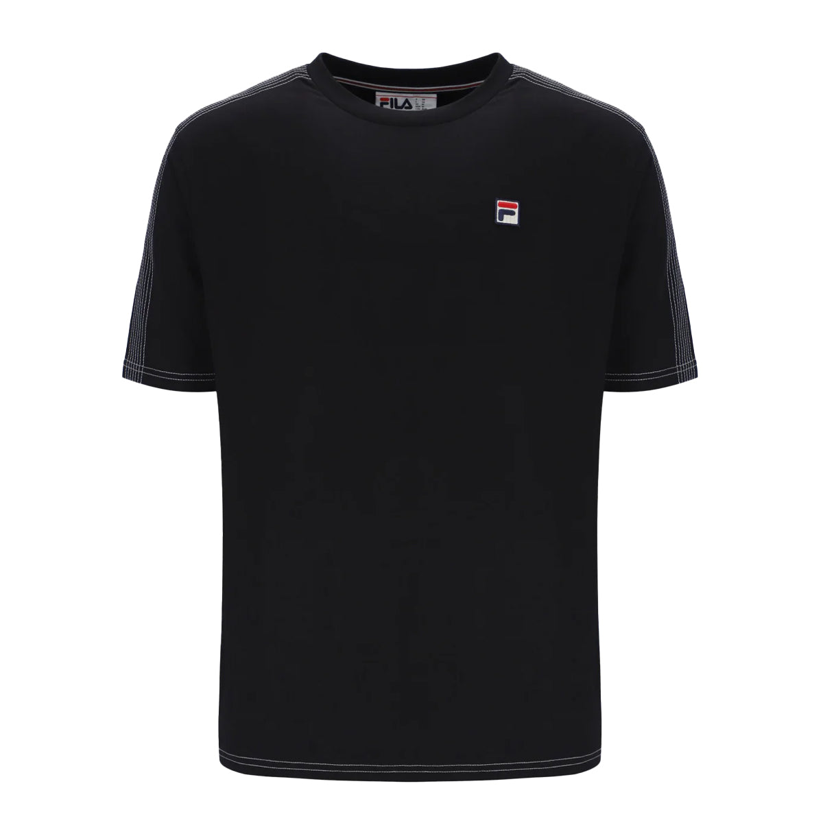 FILA TREY CONTRAST STITCH T-SHIRT BLACK/CREAM