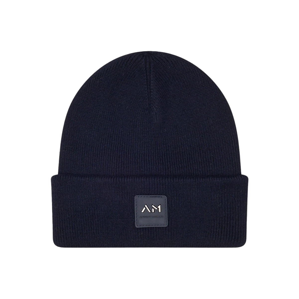 ANTONY MORATO TURN UP BLACK COTTON BEANIE HAT MMHA00369