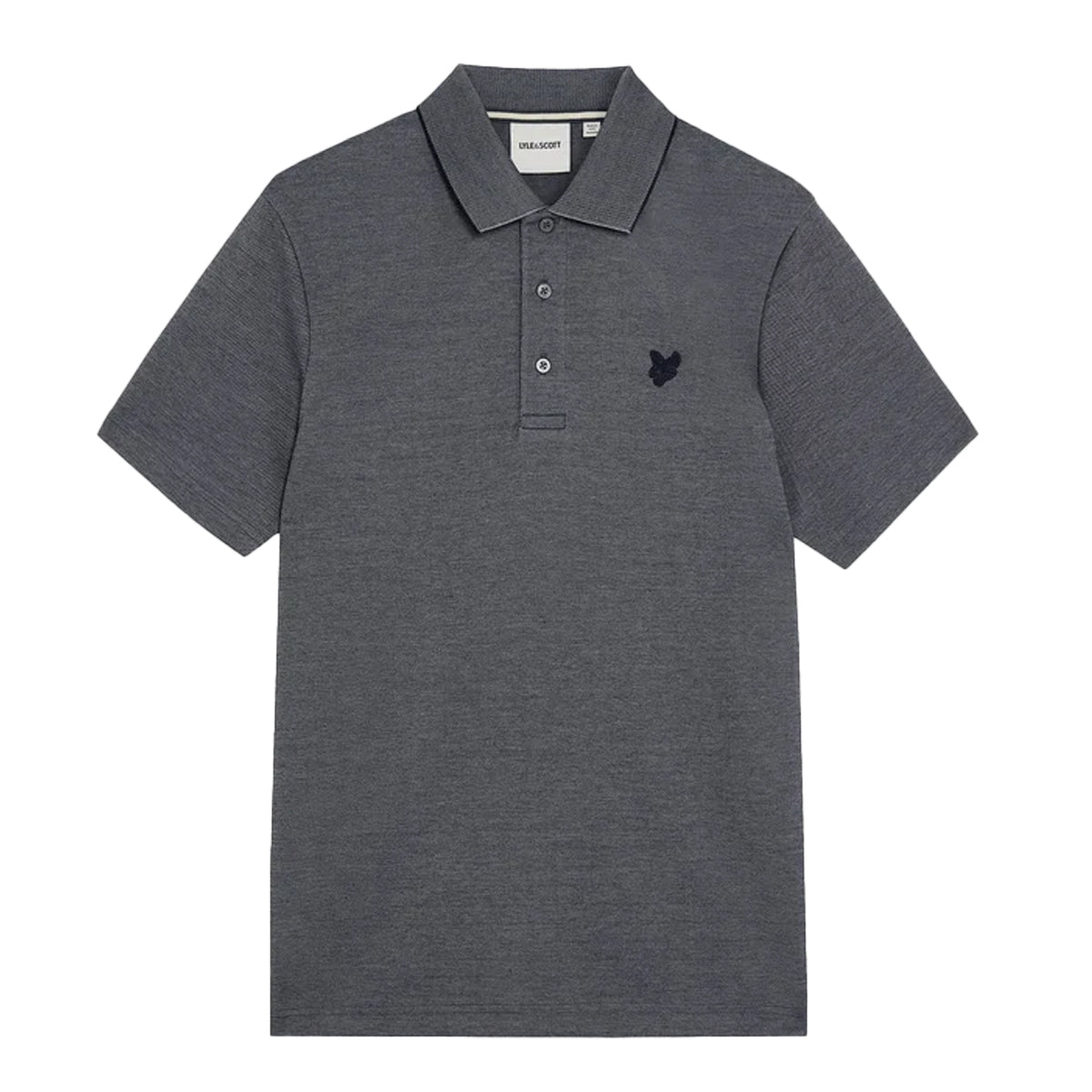 LYLE & SCOTT TWO TONE PIQUE BLUE POLO SHIRT