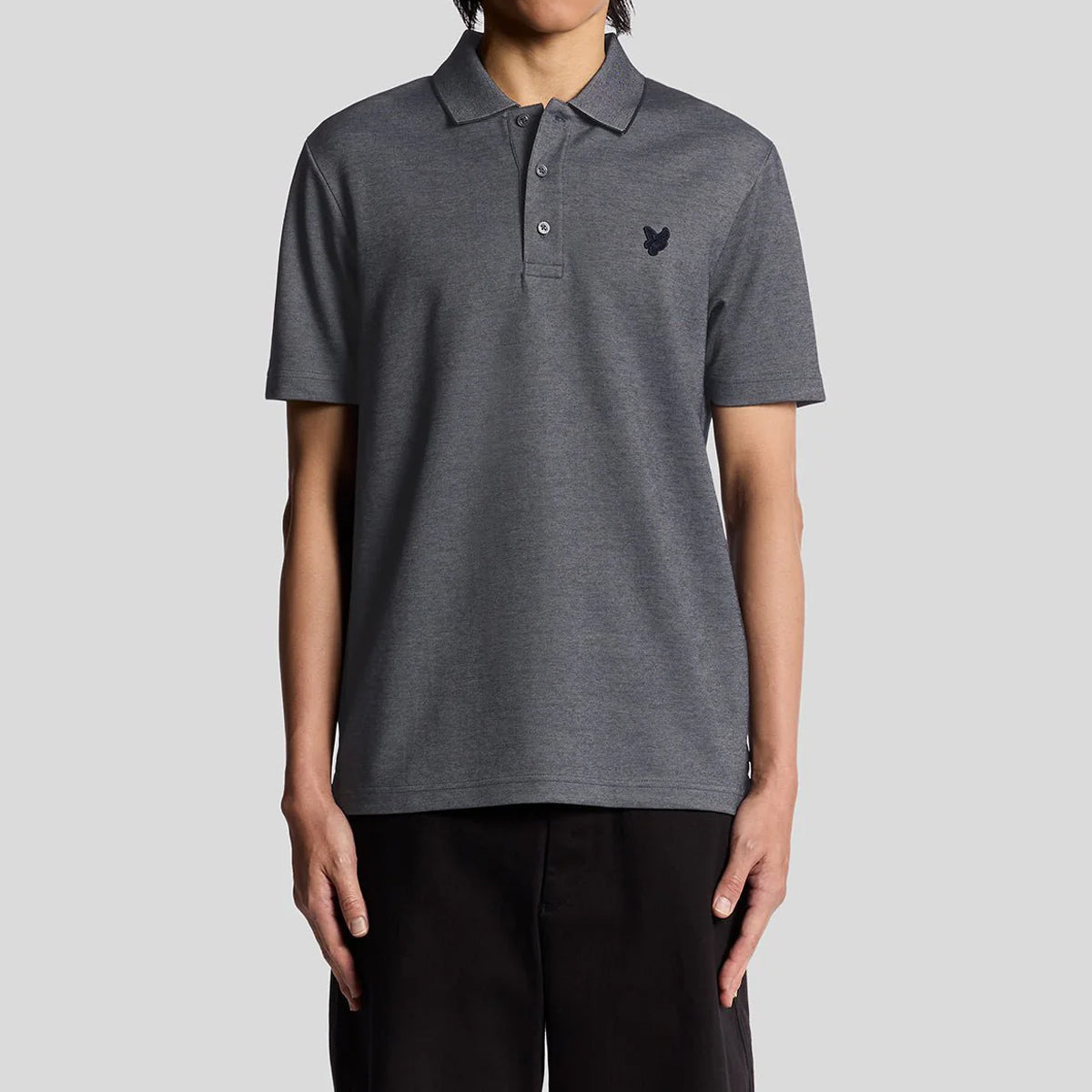 LYLE & SCOTT TWO TONE PIQUE BLUE POLO SHIRT