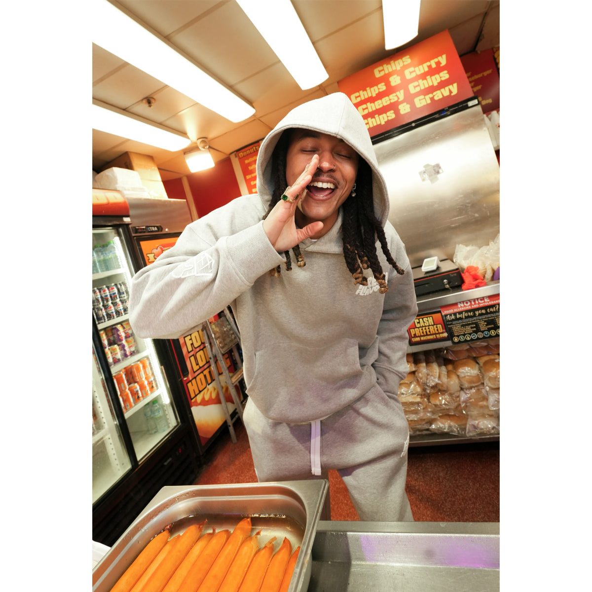 FRESH FLAVOURS GREY MARL HOODIE