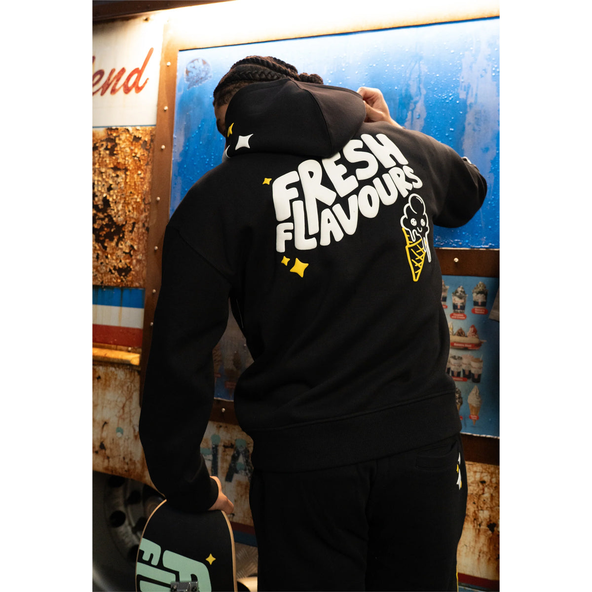 FRESH FLAVOURS BLACK HOODIE