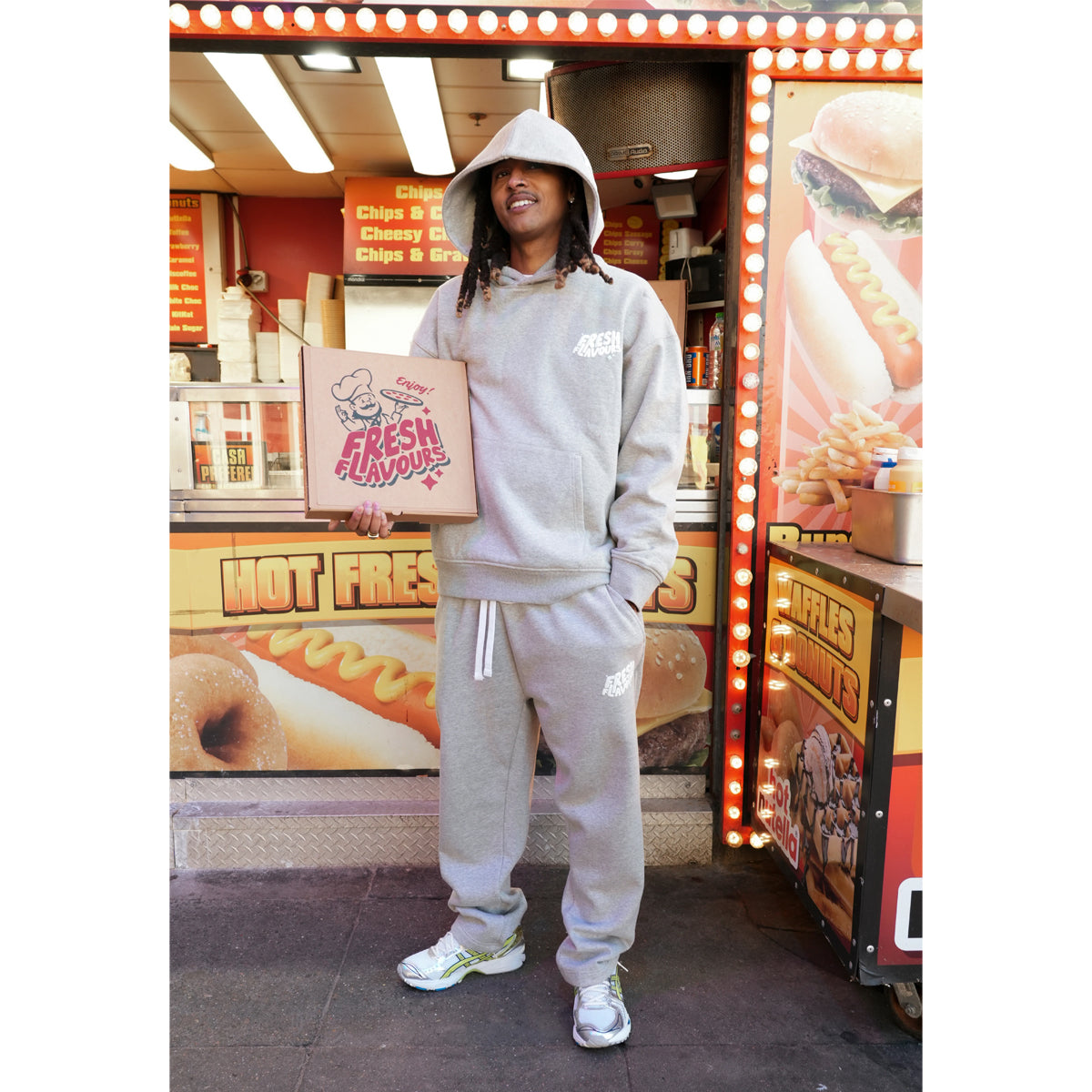 FRESH FLAVOURS GREY MARL JOGGERS