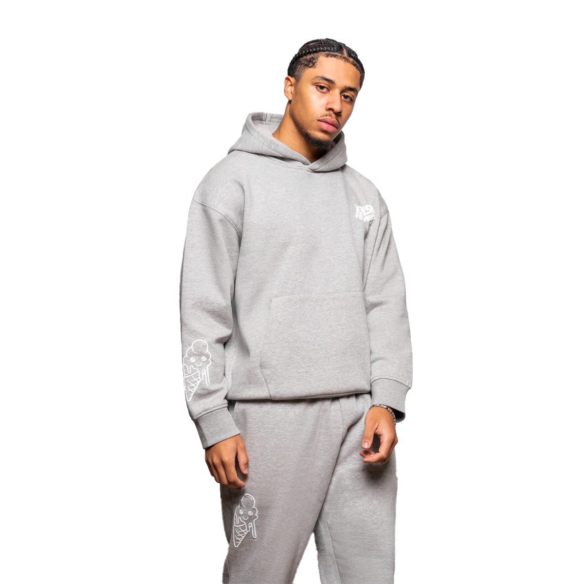 FRESH FLAVOURS GREY MARL HOODIE