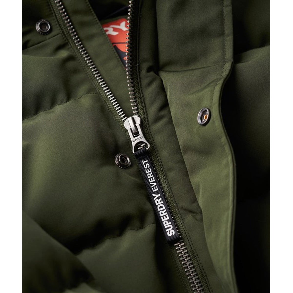 EVEREST SHORT HOODED PUFFER ARMY GREEN 43E