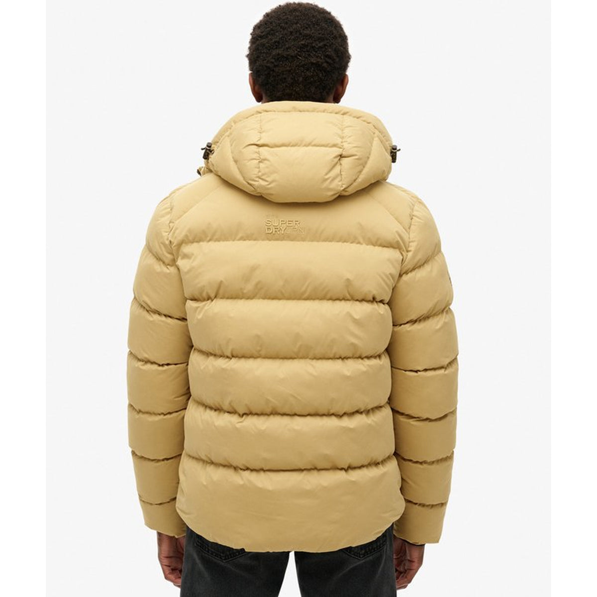 HOODED MICROFIBRE SPORT PUFFER ROCK STONE 5CS