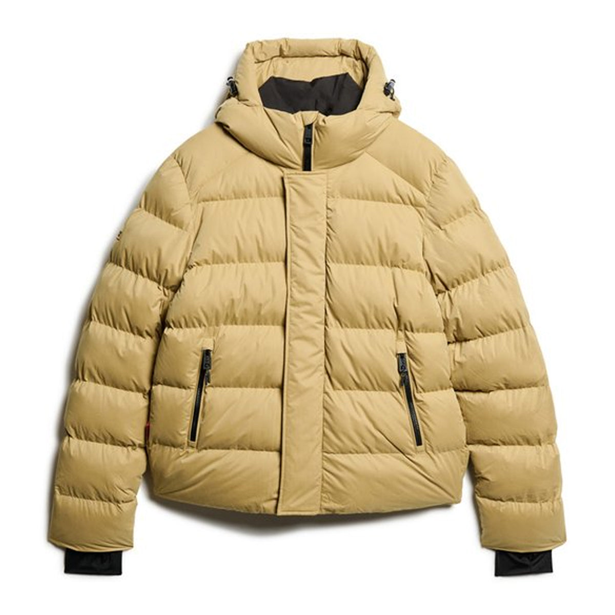 HOODED MICROFIBRE SPORT PUFFER ROCK STONE 5CS