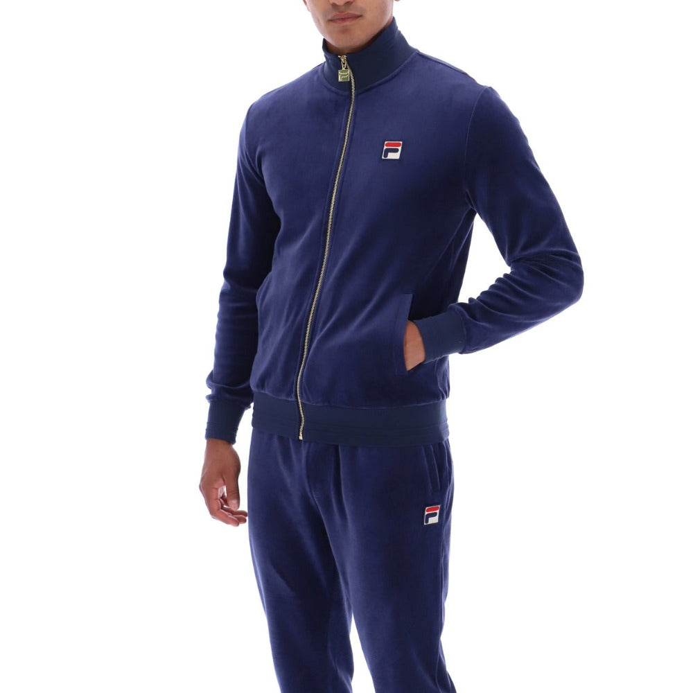 FILA NERO 2 VELOUR TRACK JACKET NAVY BLUE