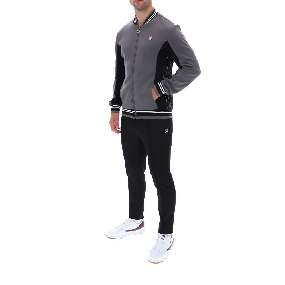 FILA SETTANTA BASEBALL TRACK JACKET GUNMETAL/BLACK/WHITE