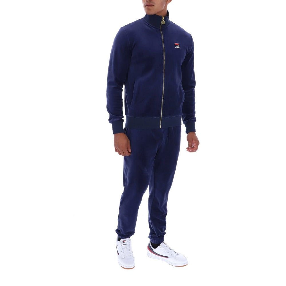 FILA NERO 2 VELOUR TRACK JACKET NAVY BLUE