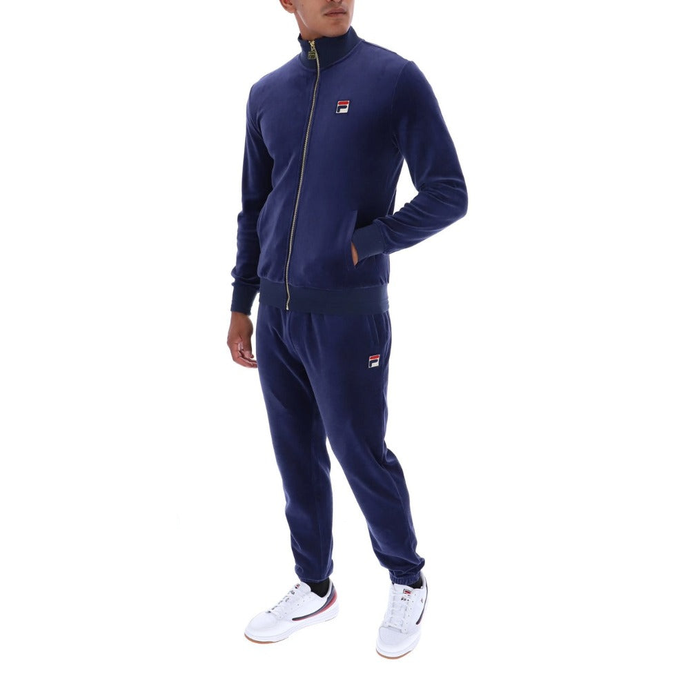 FILA NERO 2 VELOUR TRACK JACKET NAVY BLUE