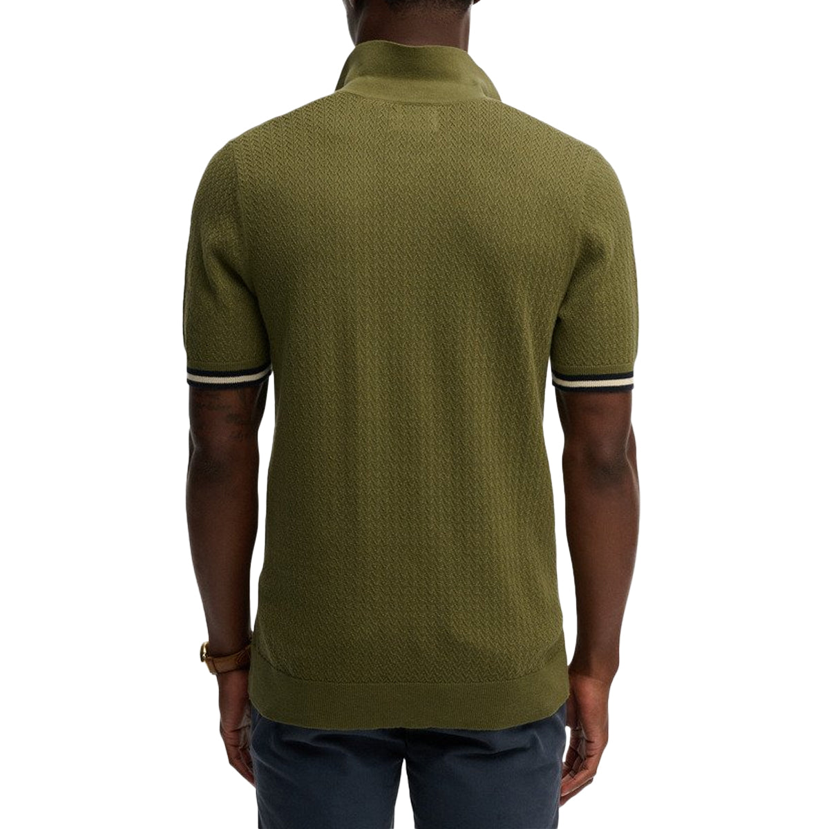 SUPERDRY KNITTED TEXTURE S/S POLO CLASSIC OLIVE K9U