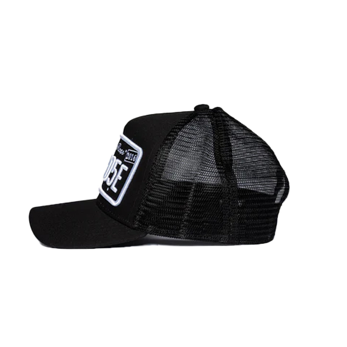 CHRISTIAN ROSE PRIVATE PLATE TRUCKER CAP – STONE BLACK/WHITE